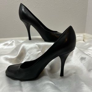 LOUIS VUITTON pumps shoes heel MA0121 leather Black Used Women size 37